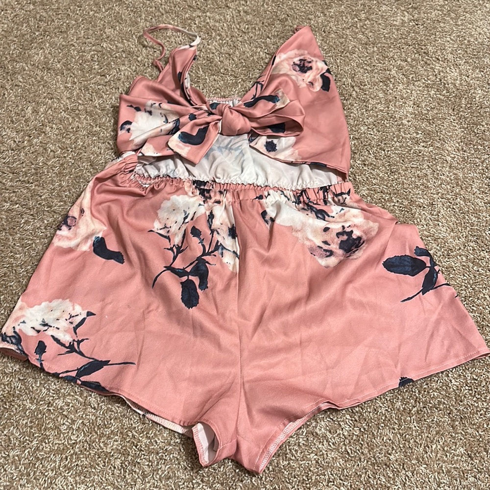 Tie front romper